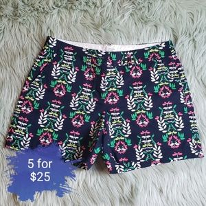 crown & ivy color designed blue shorts